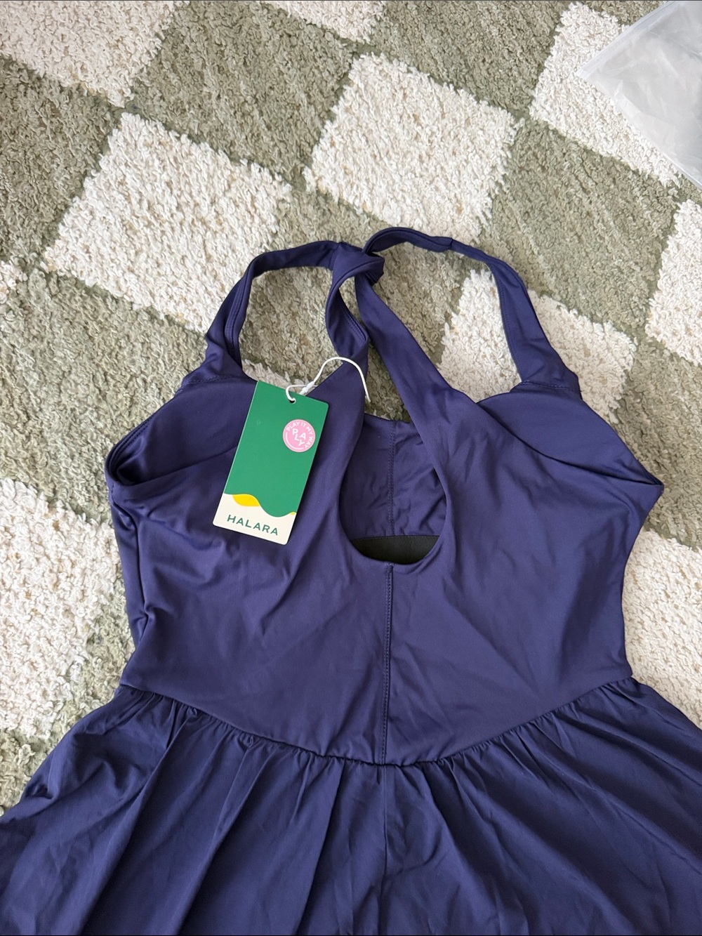 HALARA Navy Cross-Back Fit & Flare Tennis Dress - Picture 3 of 3